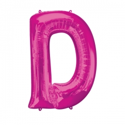 Balon foliowy litera D różowy 83 cm